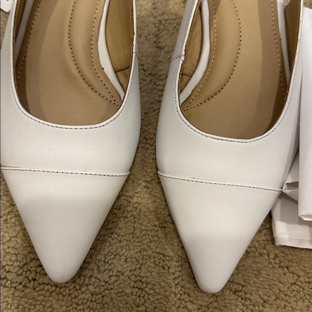 New Rag & Co White Leather Slingback Women Shoes. Size 8. - Picture 2 of 9